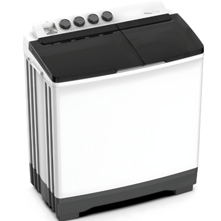 غسالة سوبر جنرال حوضين 12 كجم – أبيض | سعة كبيرة وأداء عالي