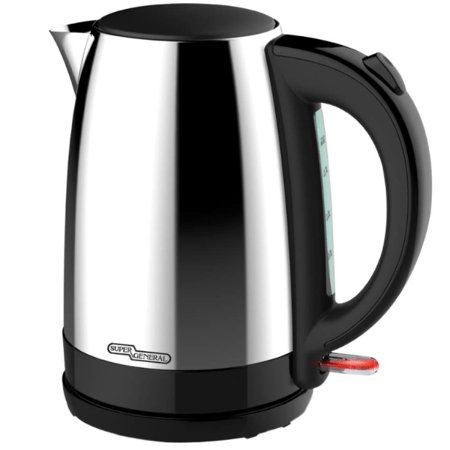 غلاية ماء Super General 1.7 لتر 2200 واط ستيل – غلي سريع وأداء متين