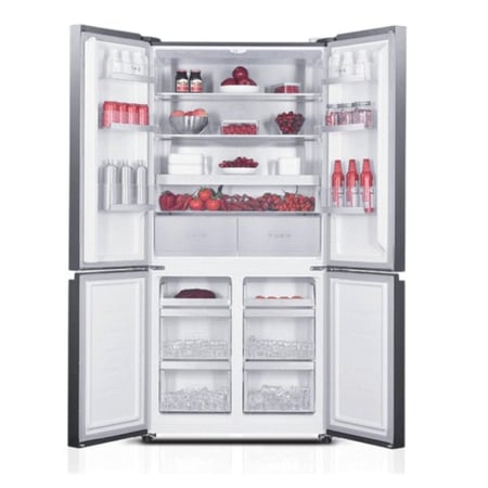 ثلاجة جي في سي برو 4 أبواب 18 قدم – سلفر ديجيتال تبريد سريع | GVRF-999