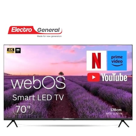 شاشة الكترو جنرال 70 بوصة 4K سمارت بنظام WebOS مع رسيفر داخلي TH-70WBS20