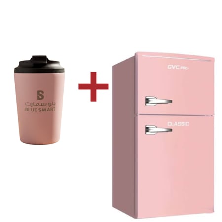 ثلاجة جي في سي برو كلاسيك 85 لتر وردي  GVRG-199P+ مج بلوسمارت