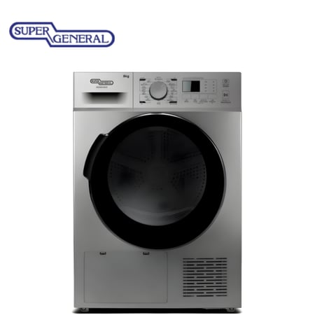 نشافة ملابس سوبر جنرال 8 كجم – سيلفر – 16 برنامج لتجفيف مثالي