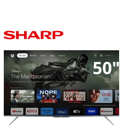 شاشة Sharp 50 بوصة 4K سمارت – موديل 4T-C50BK1X بتفاصيل مذهلة