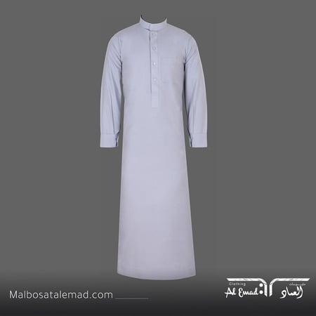 ثوب العماد رسمي رصاصي فاتح بكبك