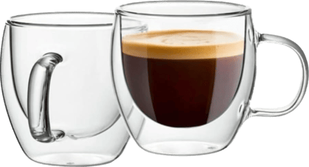 كوب زجاجي دبل مع مقبض  300 ml