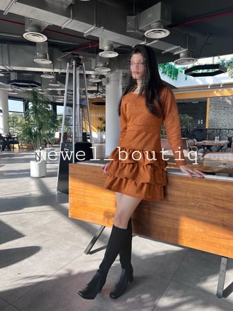 فستان مخمل قصير<تسليم فوري>