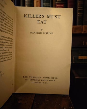 (125)  Killers Must Eat — Manning O’Brine (1952)