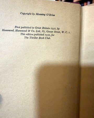 (125)  Killers Must Eat — Manning O’Brine (1952)