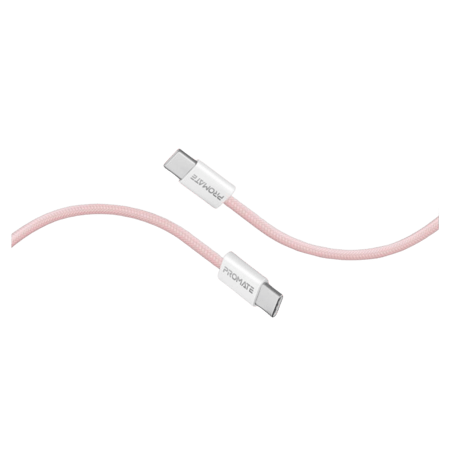 PROMATE - كيبل شحن نحيف EcoLine من تايب سي إلى تايب سي بطول 1.2 متر