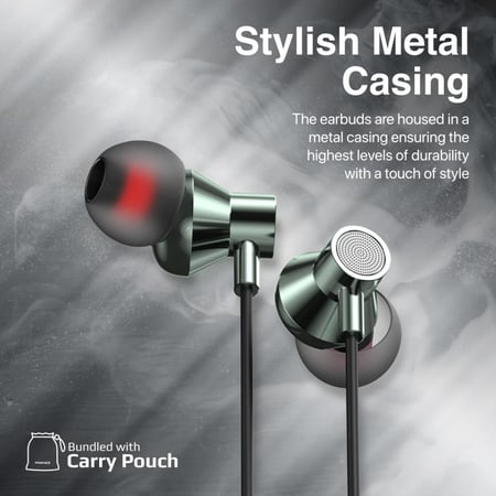 PROMATE - سماعة أذن سلكية Silken-C بمنفذ تايب سي - أسود