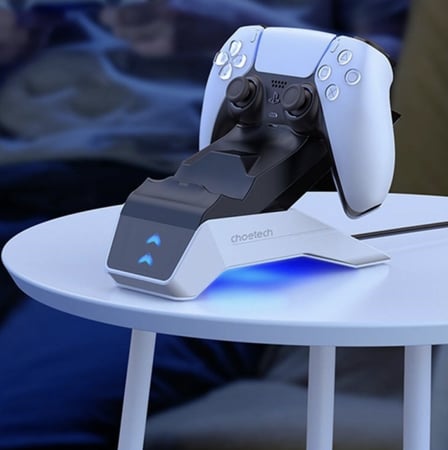 Choetech - قاعدة شحن وحدات تحكم بلايستيشن 5 - ابيض