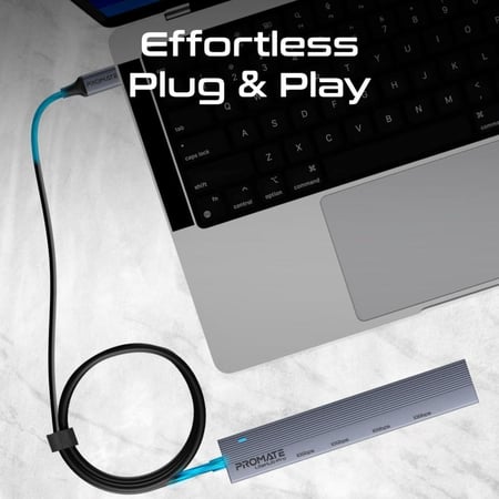 PROMATE - وصلة LiteHub-Pro تايب سي إلى 2 يو اس بي و 2 تايب سي - رمادي