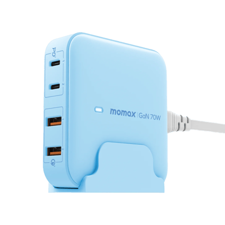 MOMAX - منصة شحن ONE PLUG بـ4 منافذ تايب سي و يو اس بي بقوة 70 واط