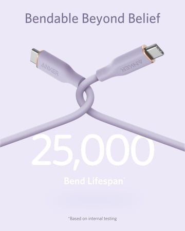 ANKER - كيبل شحن  FLOW من تايب سي إلى تايب سي بطول 1.8 متر - بنفسجي