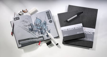 سكتش بوك - ورق رمادي- A4- Hahnemühle