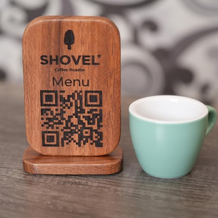 ستاند الباركود من خشب الجوز