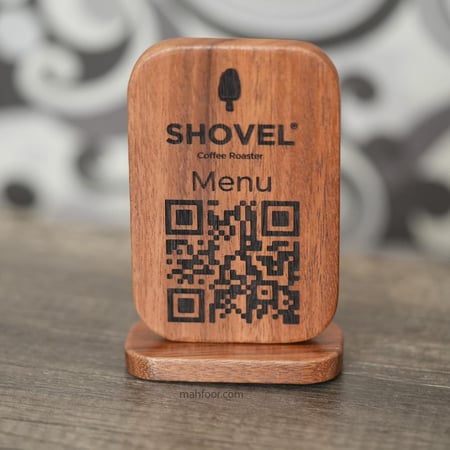 ستاند الباركود من خشب الجوز