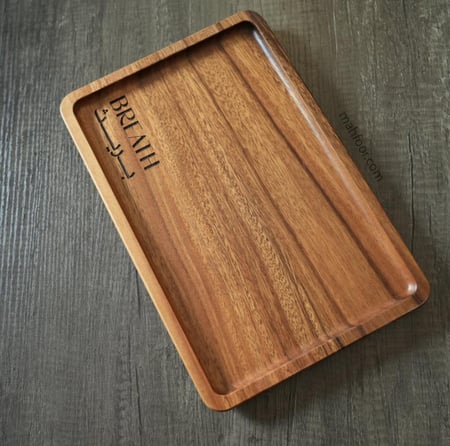 صواني تقديم مستطيلة من خشب الجوز