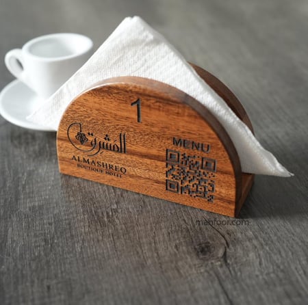 حامل مناديل بيضاوي من خشب الجوز