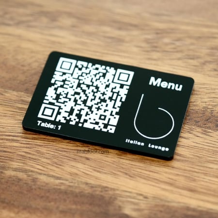 كرت باركود المنيو مع طباعة الشعار (عشرة حبات)