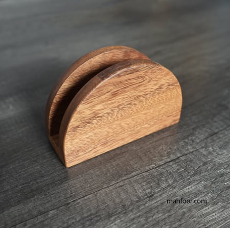 حامل مناديل بيضاوي من خشب الجوز