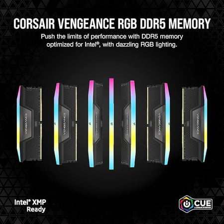 CORSAIR Vengeance RAM RGB 32GB (2x16GB) DDR5 5200MHz - Black