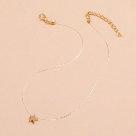 قلاده سلسله بسير شفاف 1 طبقه شكل نجمه