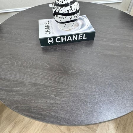 طاولة 5 قطع لون اسود دائري مع قاعدة اسود