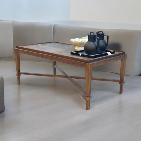 طاولة جانبية خشب الجوز تصميم كلاسيك عصري بني  120×70×50 سم