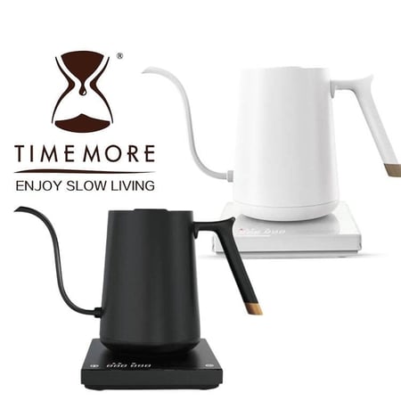 غلاية تايمور 600 مل ابريق ترشيح كهربائي TIMEMORE أبيض