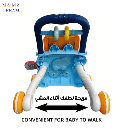 مشاية تعليمية للأطفال قابلة للتحريك من وضع الجلوس إلى الوقوف عربة متعددة الوظائف.