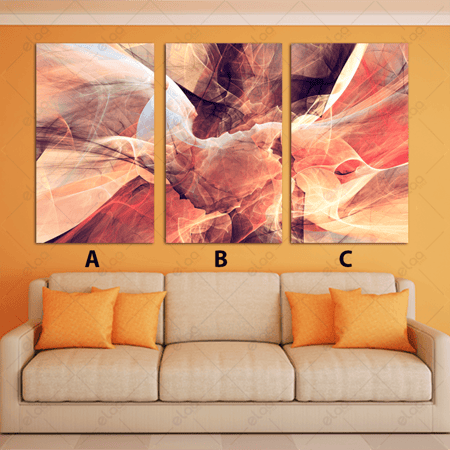 لوحات فن تجريدي دخان باللون الأحمر و الابيض