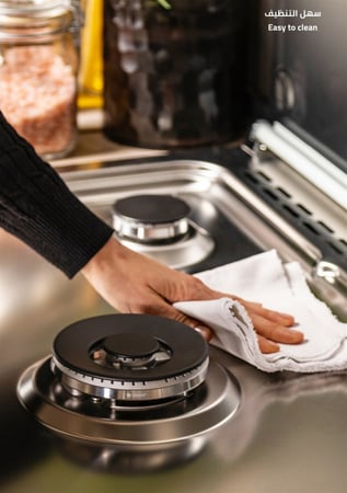 فرن مطبخ جليم غاز 50*80 أمان تام  5 شعلات  أستيل