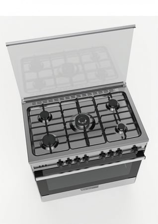 فرن مطبخ جليم غاز 60*90 أمان تام 5 شعلات ـ أستيل