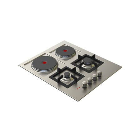 سطح كتشن لاين 60سم 2 عين غاز شبك منفصل هيفي ديوتي + 2 عين كهرباء حجر