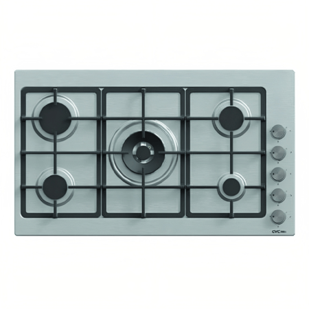 سطح غاز 5 عيون 90x60 شعلات نحاس منصب خفيف جي في سي برو - GVC257