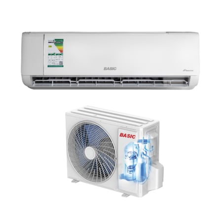 مكيف اسبليت بيسك انفرتر BASIC  حار بارد قدرة 21200 وحدة 2طن ، انفرتر Wifi BSACQ-FI24HC