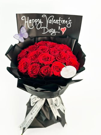 تغليف اسود 25 جوري احمر