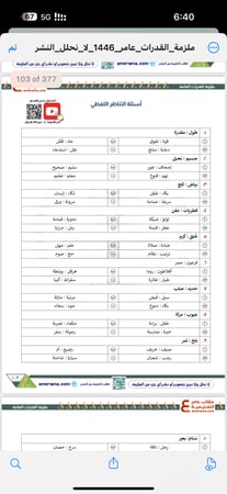 ملزمة القدرات العامة مع شرح الفيديو pdf