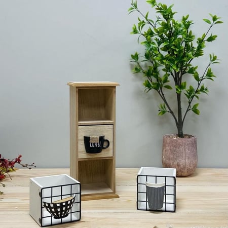 ستاند ادراج خشبي لمستلزمات كوفي مثل كبسولات او ظروف الكوفي