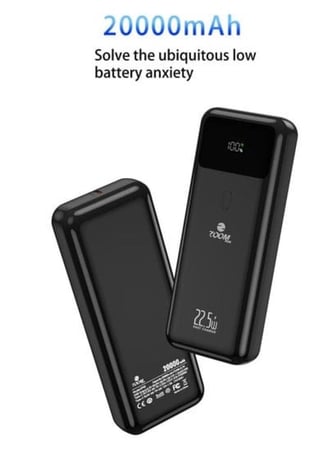 بطاريه ZOOM بسعه 20000 بقوه 22.5 وات