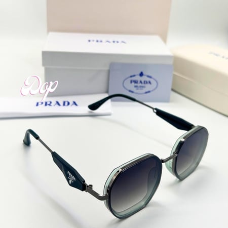 نظارة برادا سداسية بعدسة خضراء  مُدرج