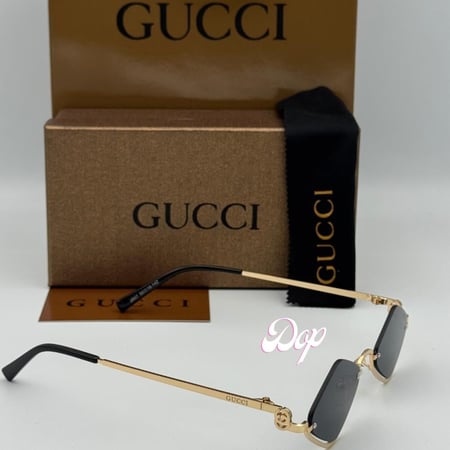 نظارة قوتشي بدون أطار بعدسة سوداء