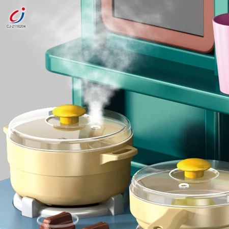 طهي الطعام في مجموعة المطبخ التفاعلي