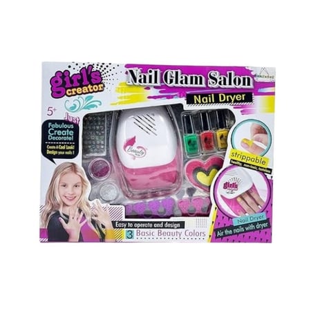 علبة لعبة صالون الأظافر للبنات