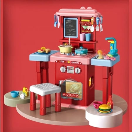مجموعة المطبخ التفاعلي بلون أحمر