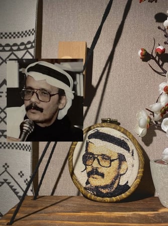 تطريز لوحة " تعليقة سيارة " صورة شخصية - حسب الطلب -