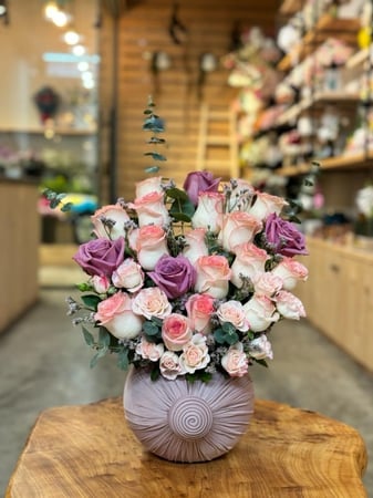 فازة الجوري - تغليف قماشي