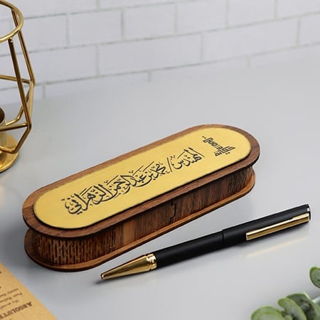 ختم قلم ألماني فاخر لون أسود وذهبي