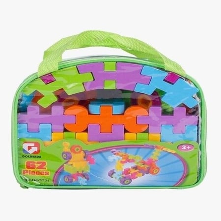 مكعبات تركيب جولد كيدز كبيرة الوان 62 قطعة